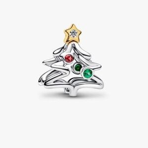 Christmas Tree CharmSterling silver, 14k gold plating